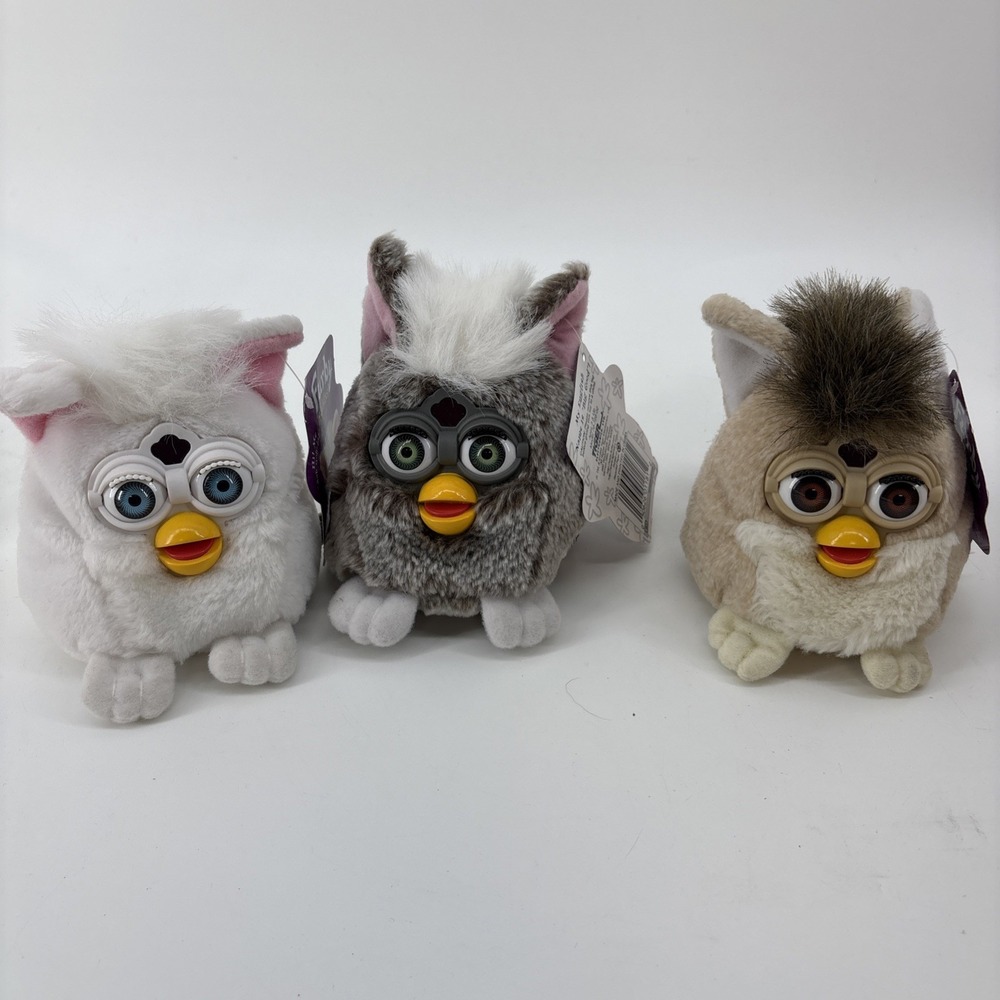 Lot of 3 Vintage 1999 Furby Buddies Beanie Plush With Tags Tiger Electronics